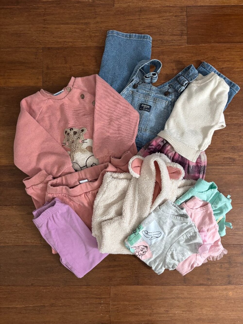 Toddler Girl 9 Piece 3T Bundle Gap Oshkosh Hanna Andersson Mayoral Disney